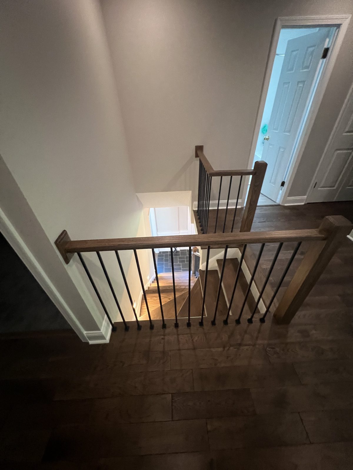 Finished basement stair landing and hallway, West Chester PA